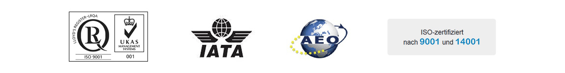 ISO 9001, IATA, AEO, ISO 14001
